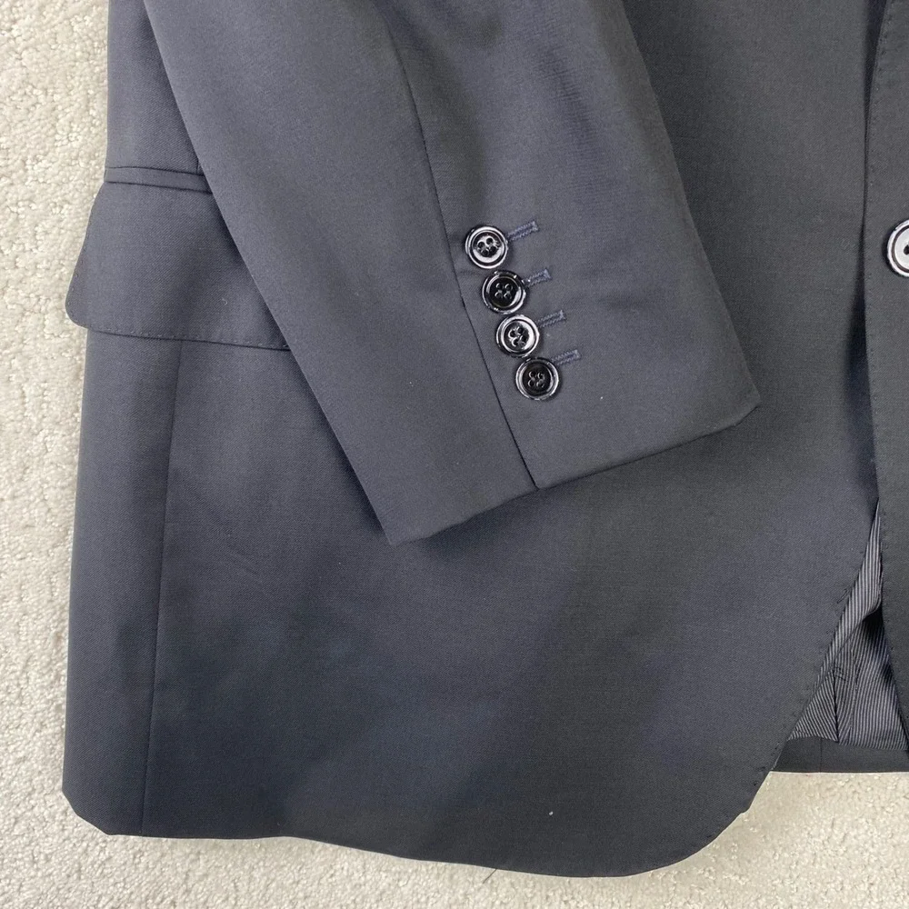 Mabro Handmade Blazer Mens IT 54 Black Guabello Super 140s Wool Italy Sport Coat